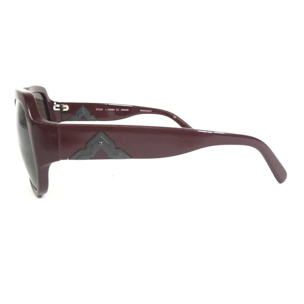 BCBGMAXAZRIA Sunglasses SWANK Mahogany Red Brown Square Frames with Brown Lenses